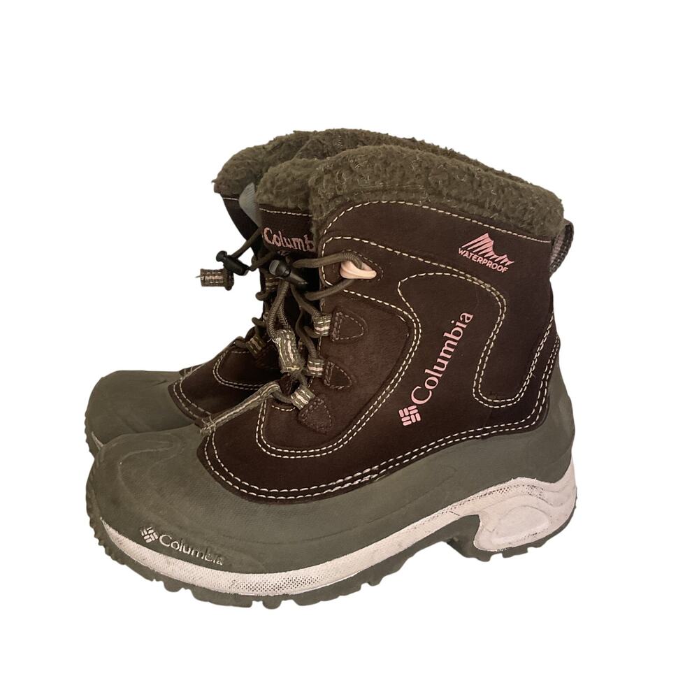 Columbia Youth Bugaboot Waterproof Snow Winter Boots in brown, Youth Size 5.